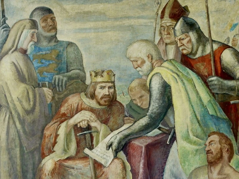 1875-Boardman Robinson - Magna Charta - Great Hall, Dipartimento di Giustizia, Washington